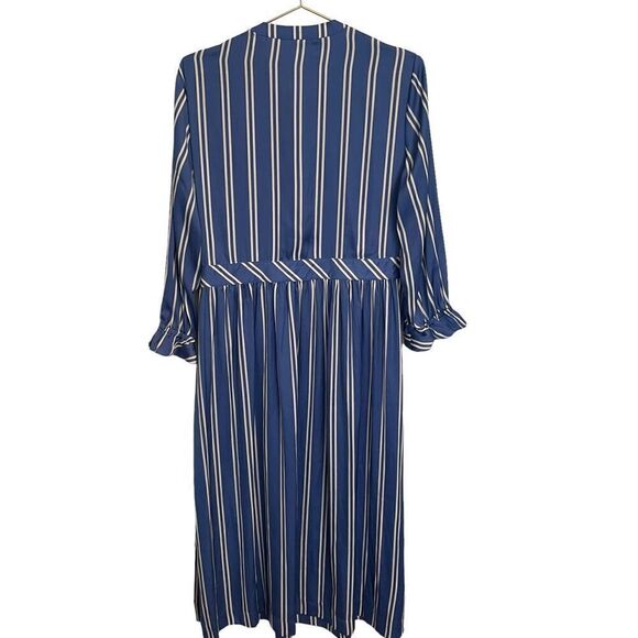 Scotch and Soda Aloha White and Blue Striped Midi Dress Size XL NEW - Picture 7 of 11